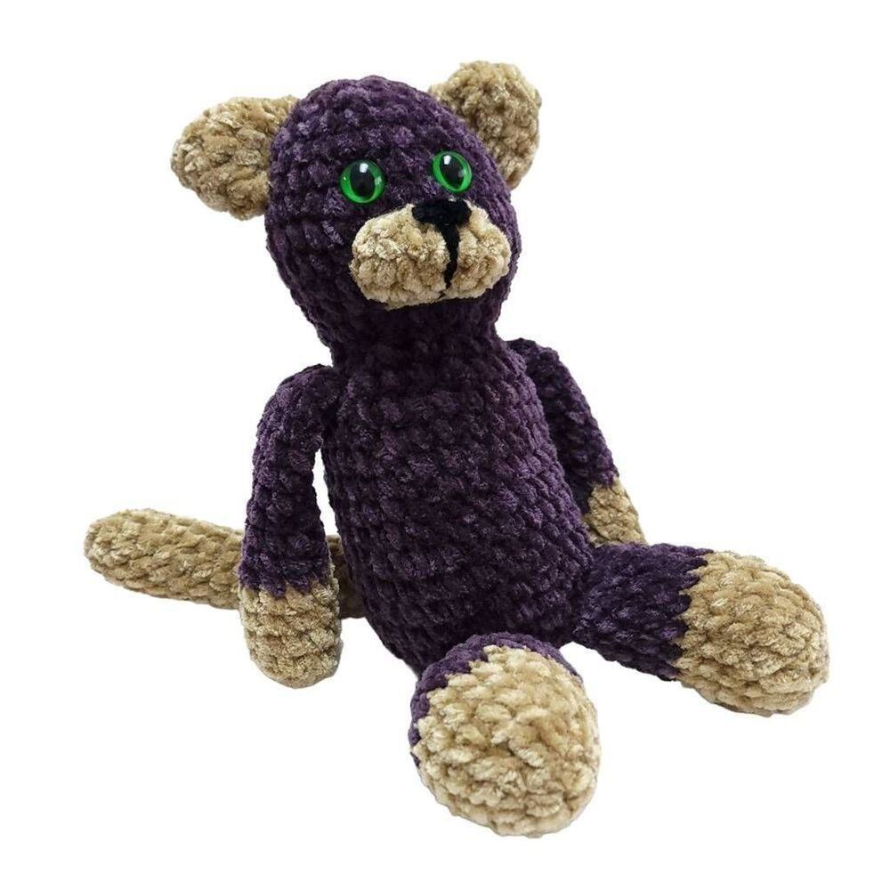 Crochet Cat Handmade Toy Plush Purple Kids Girls Halloweem Gift Stuffed Animal